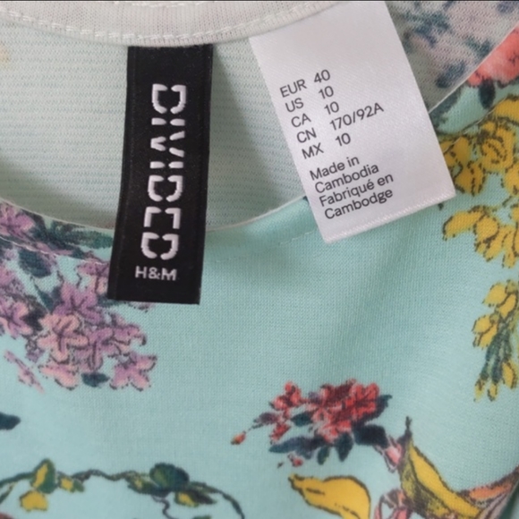 H&M DIVIDED floral print sleeveless dress Size US10/CA10 - Picture 2 of 8